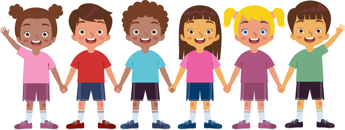A diversity kids holding hand
