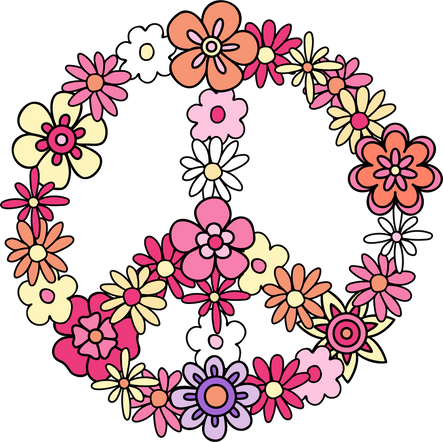 Retro Floral peace Sign